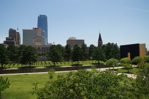 Udsigten ud over Oklahoma City National Memorial