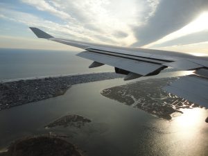 Kort før landing i JFK